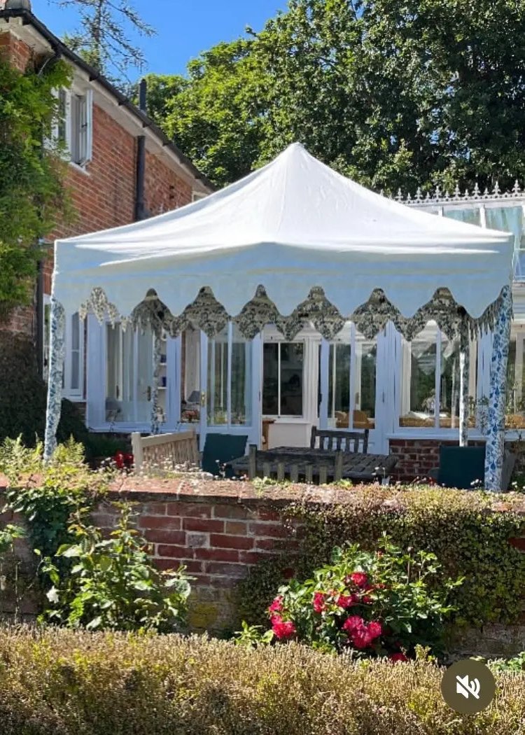 Luxury Gazebo Horkesley Blue Designed by and exclusive to ParasolUK