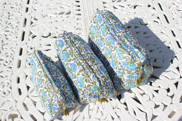 Quilted Cotton Wash Bags Parasol-uk