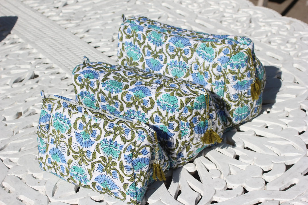 Quilted Cotton Wash Bags Parasol-uk