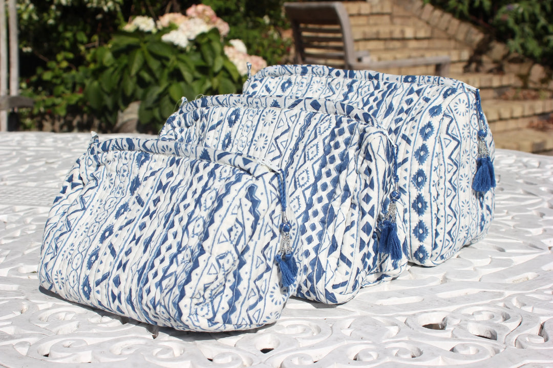 Quilted Cotton Wash Bags - TARA Parasol-uk