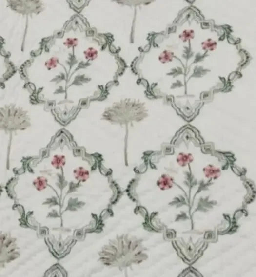 SOLD OUT Bed Cover - Reversible - Lilly Pilly Green and Pink Parasol-UK