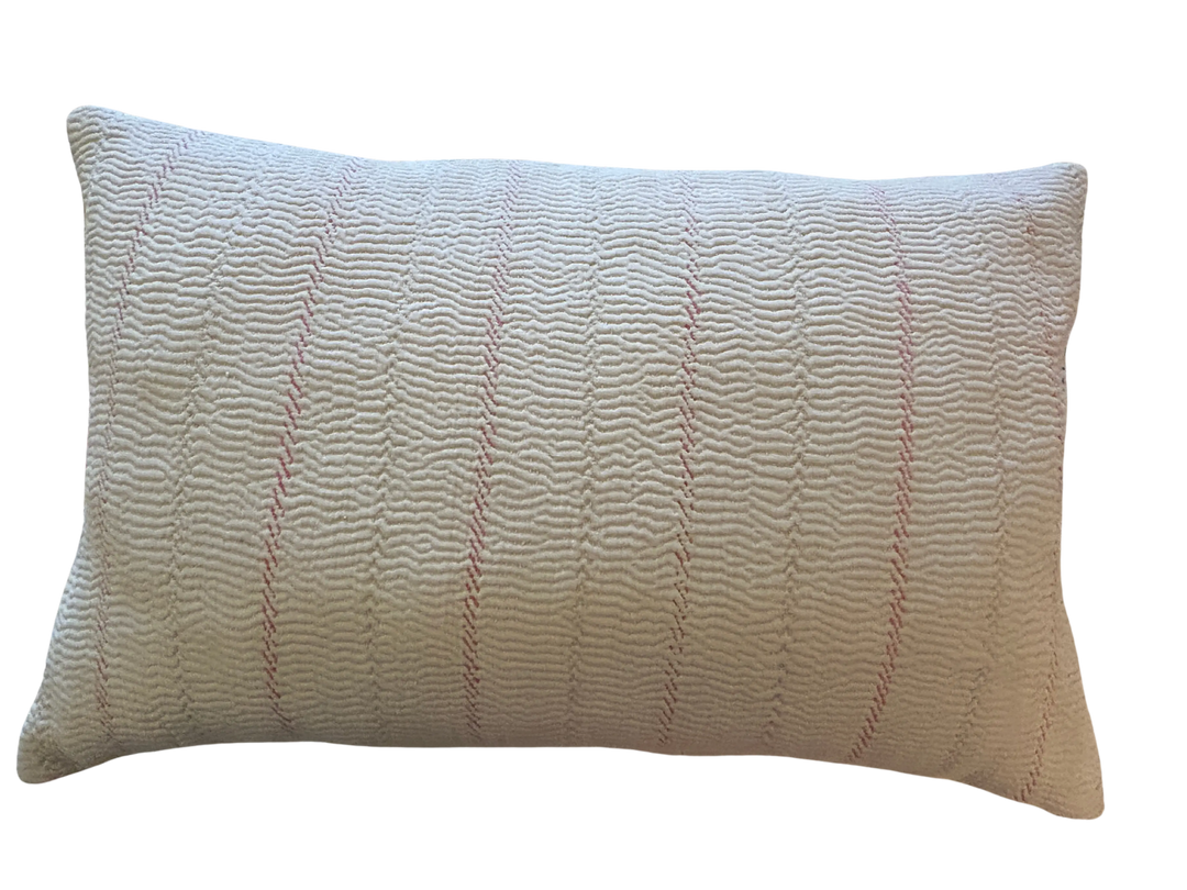 Vintage Textile Cushion - ROSE BONBON STRIPE Parasol-UK
