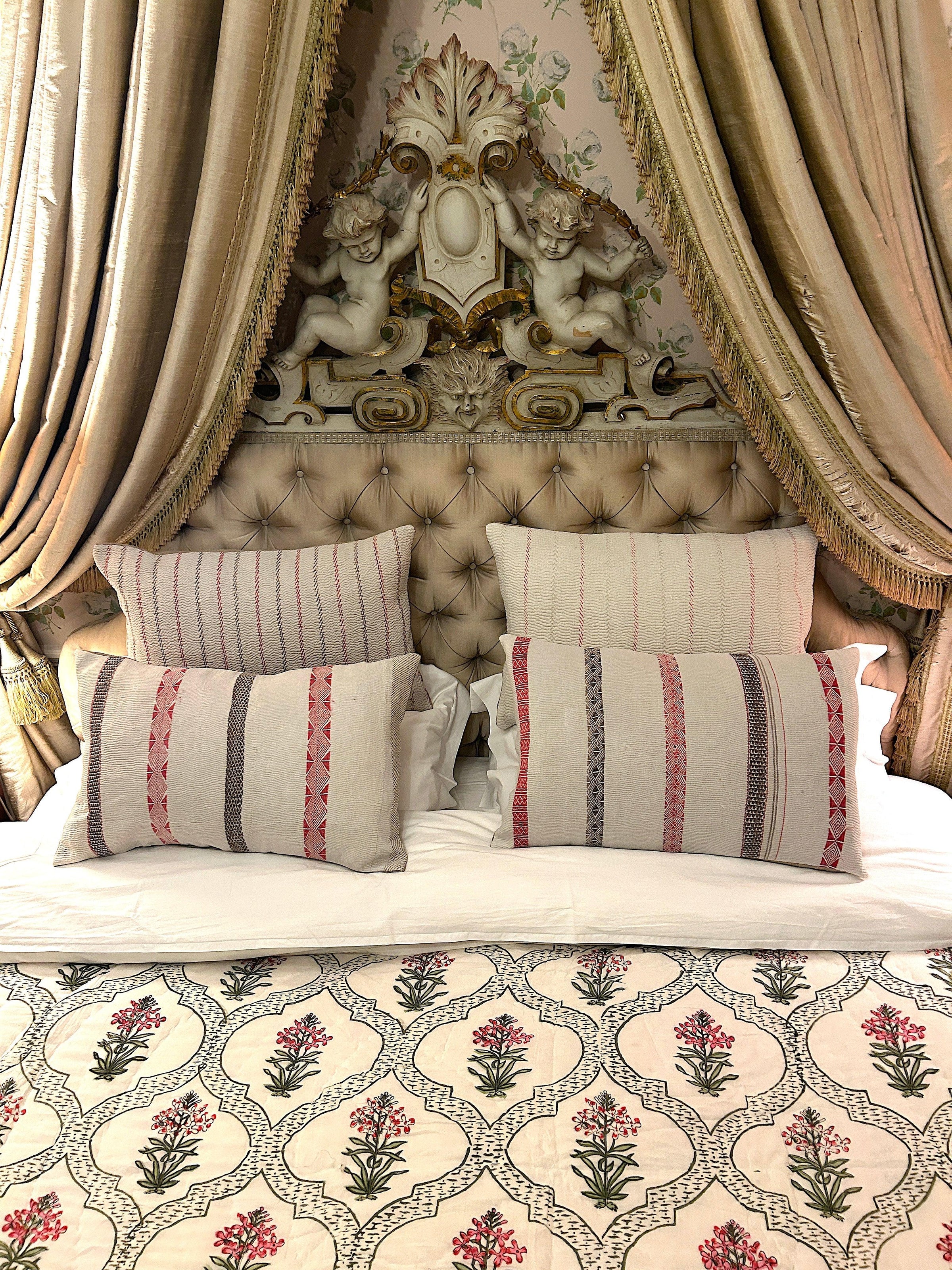 Quilted Cotton Bed Cover - 'Amelia' Parasol-UK