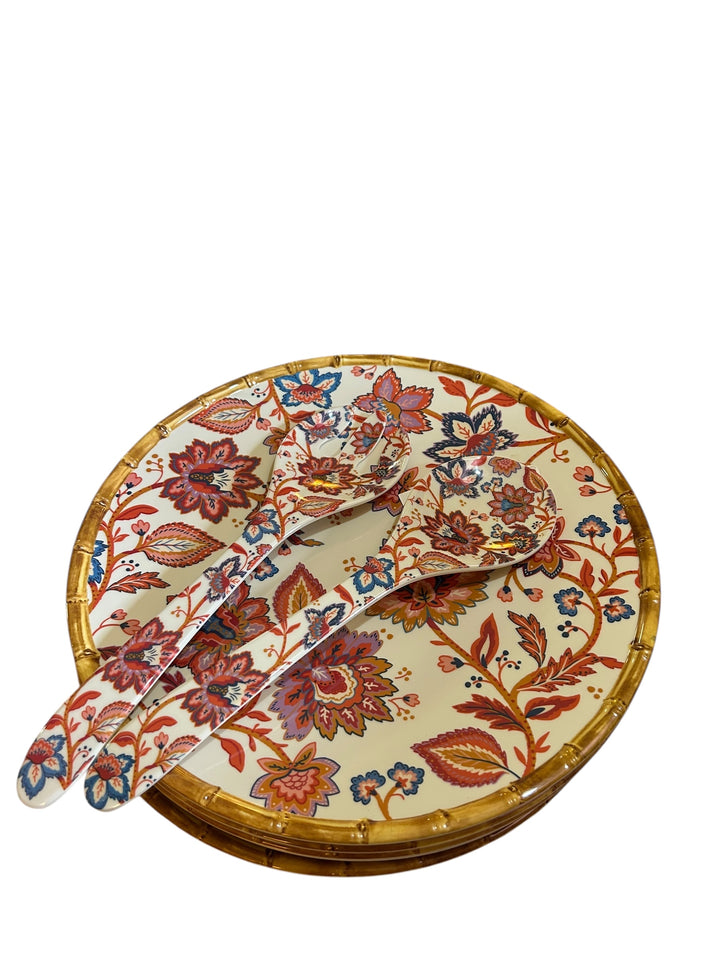 Bamboo Edged Deep Salad Bowl – 25cm Diameter x 11cm High