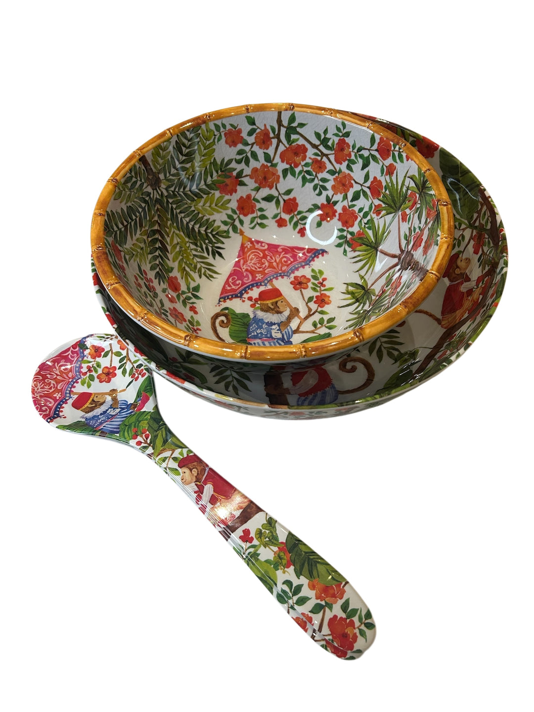 Bamboo Edged Deep Salad Bowl – 25cm Diameter x 11cm High