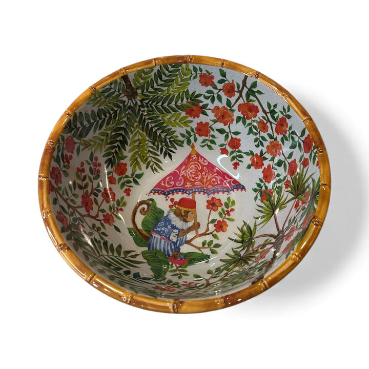 Bamboo Edged Deep Salad Bowl – 25cm Diameter x 11cm High