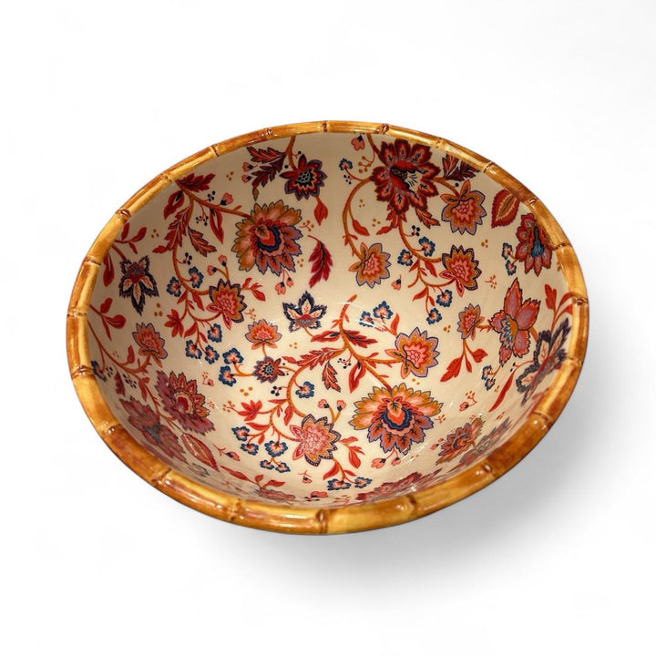 Bamboo Edged Deep Salad Bowl – 25cm Diameter x 11cm High